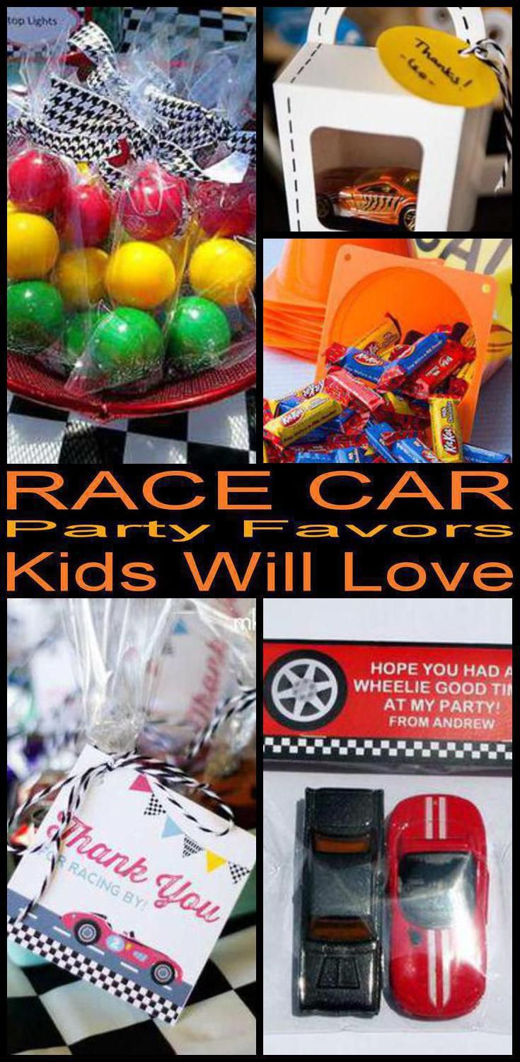 a collage of pictures with cars, candy and cards for kids will love it