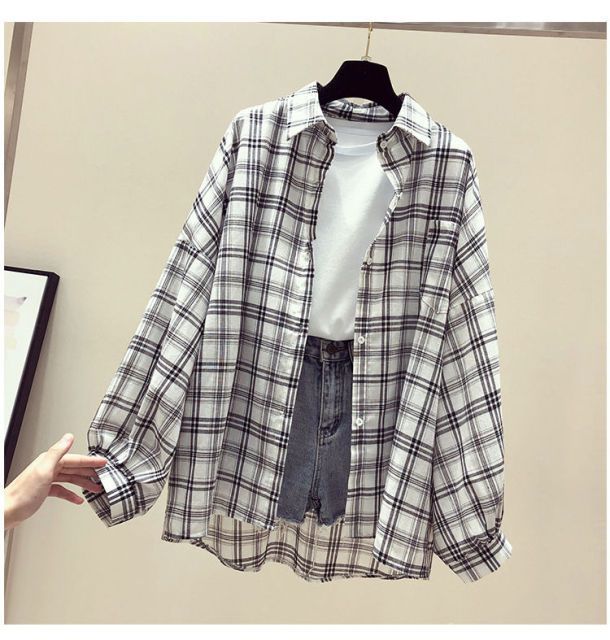 158fc2ddd52ec2cf54d3c161f2dd6517desc52666778ri Y2k Shorts Outfit, Shirt Blouses Women's, Long Sleeve Plaid Shirt, Formal Casual, 90s Grunge, Loose Shirts, Plaid Fashion, Long Sleeve Plaid, Grunge Style