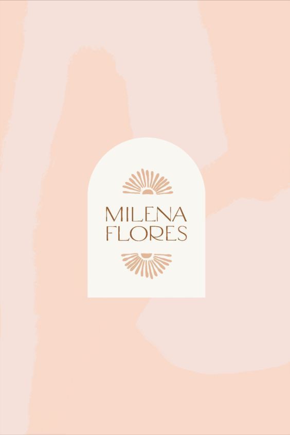 the logo for millena floriss is shown in gold and white on an orange background