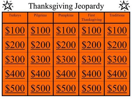 a table that has four different prices for thanksgiving items in orange, black and white