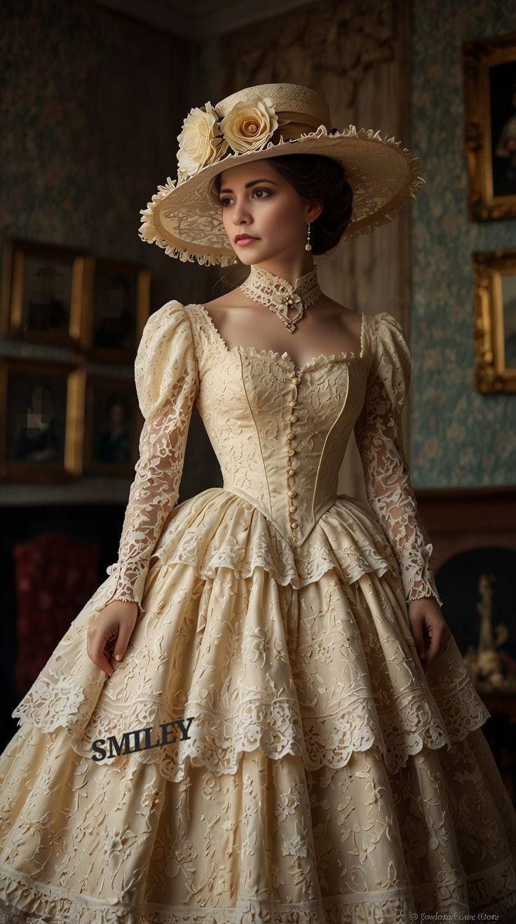 1700s Dresses, Victorian Era Dresses, Era Victoria, 1800's Dress, Old Fashion Dresses, Fantasy Dresses, Royal Dresses, Fantasy Gowns, Fairytale Dress