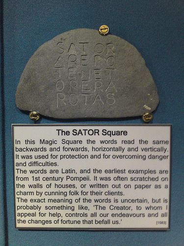 a plaque describing the satop square in magic square