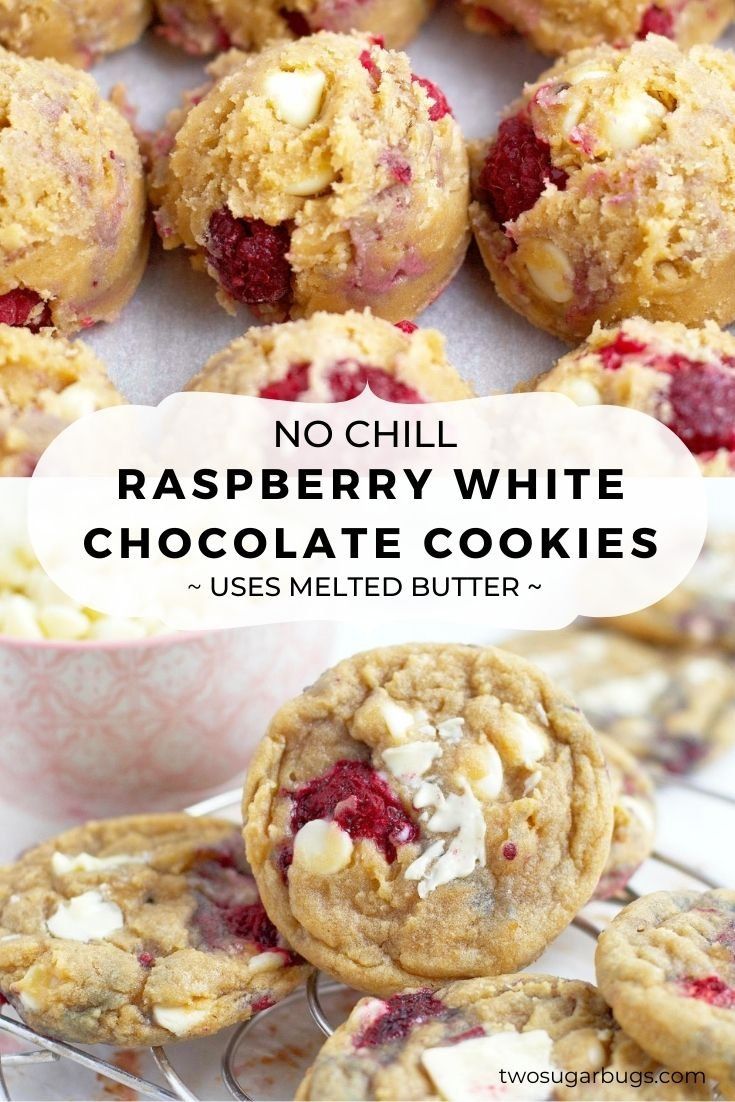 raspberry white chocolate cookies with text overlay