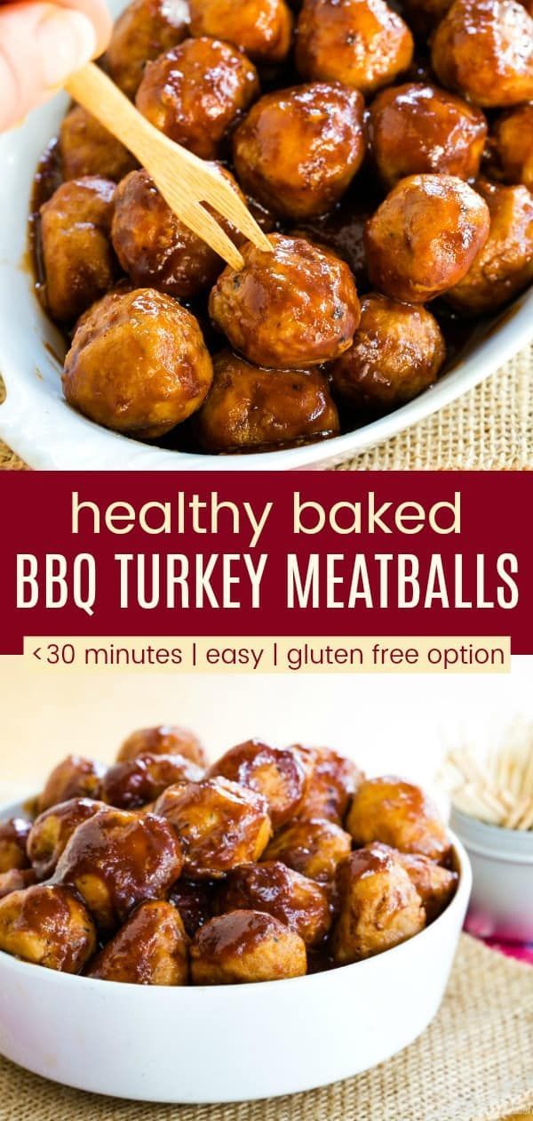 apple cider bbq turkey meatballs in a white bowl