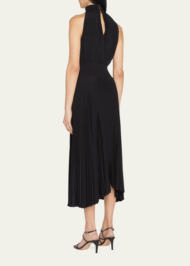 A-line Pleated Dress With Pleated Hem For Evening, Ruched A-line Midi Dress For Cocktail, Evening A-line Pleated Dress With Pleated Hem, Formal Pleated Asymmetrical Midi Dress, Asymmetrical Pleated Midi Dress For Cocktail, Asymmetrical Pleated Midi Cocktail Dress, Pleated Asymmetrical Hem Dress For Night Out, Evening Fit And Flare Dress With Pleated Skirt, Pleated Dress With Asymmetrical Hem For Night Out