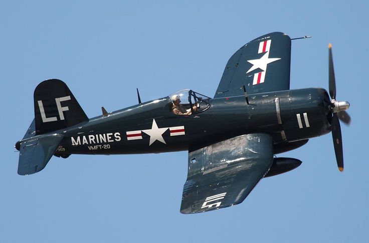 A restored F4U-4 Corsair in Korean War-era U.S. Marine Corps markings Jesse Brown, Grumman F6f Hellcat, Wwii Fighter Planes, F4u Corsair, P 51 Mustang, Wwii Fighters, Wwii Plane, American Fighter, Ww2 Planes