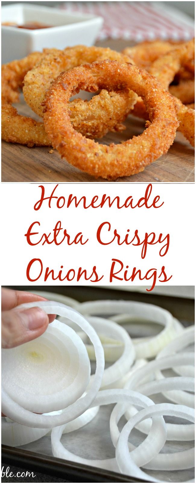 homemade extra crispy onion rings are the perfect appetizer