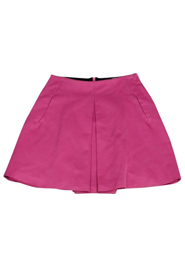 Current Boutique-Max Mara - Pink Flared Skirt Sz 4 French Girl Chic, Pink Mini Skirt, Chic Sandals, Chic Shop, Buy Shoes Online, Pleated Fabric, Silk Tank, Pink Skirt, Pink Mini