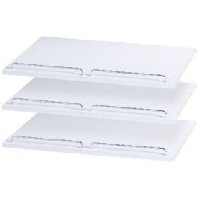 three white file folders stacked on top of each other