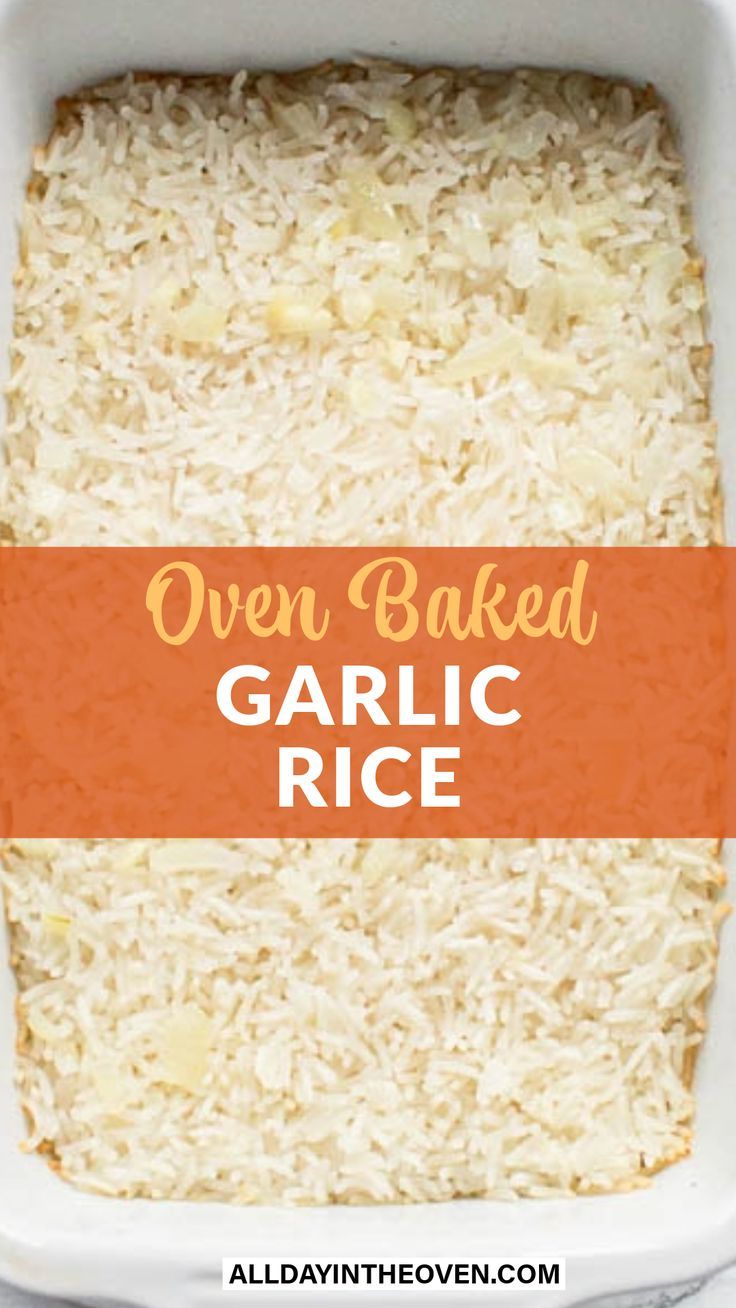 Garlic Rice Recipe Oven Baked Basmati Rice, Oven Baked Rice Pilaf, Baked Basmati Rice Recipes Oven, How To Cook Rice In The Oven, Baked Jasmine Rice, Oven Baked Rice Recipes, Baked Rice Recipes Oven, Oven Rice Recipe, Work Dinner Ideas