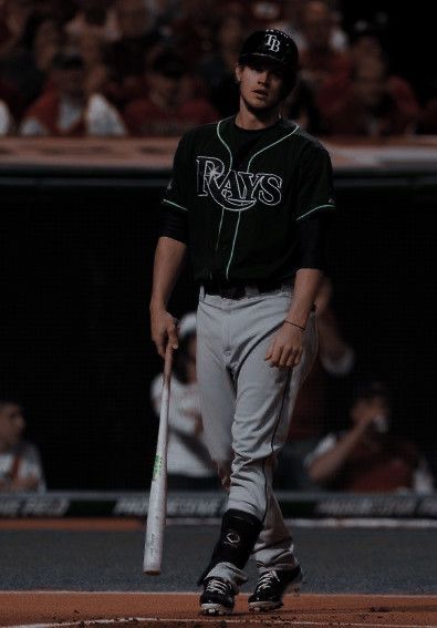 a baseball player holding a bat on top of a field in front of a crowd