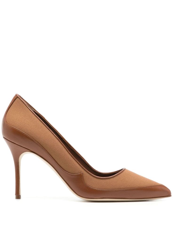 cognac brown/caramel brown leather panelled design pointed toe slip-on style branded leather insole 100mm stiletto heel leather sole Brown Pointed Toe Court Shoes For Evening, Formal Brown Heels With Sculpted Heel, Brown Pointed Toe Court Shoes With Leather Sole, Brown Court Shoes With Deep Heel Cup For Evenings, Brown Court Shoes With Deep Heel Cup For Evening, Brown Court Shoes With Padded Heel And Pointed Toe, Brown Court Shoes With 4-inch Heel For Office, Brown Court Shoes With Padded Heel For Work, Chic Brown Calf Leather Heels