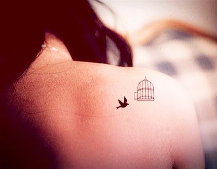 Single bird Bird Coming Out Of Cage Tattoo, Bird And Cage Tattoo Freedom, Free Bird Tattoo, Birdcage Tattoo, Cage Tattoo, Simple Bird Tattoo, Small Bird Tattoos, Bird Tattoo Meaning, Freedom Tattoos