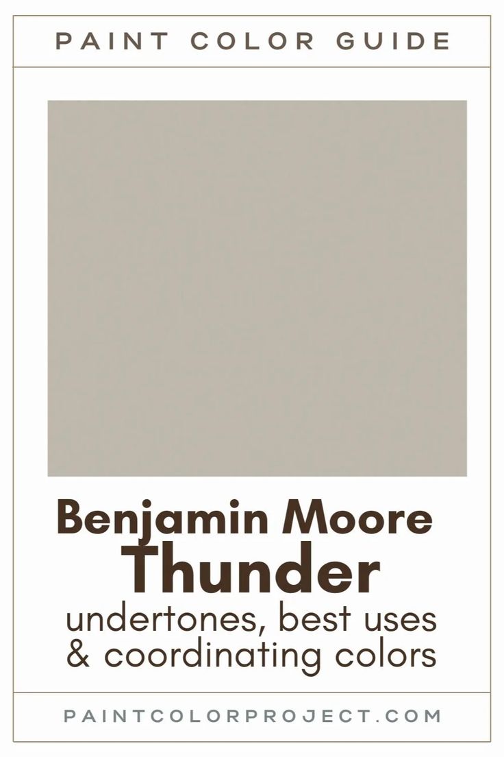 the paint color guide for benjamin moore thunder, best uses and coordinating colors from paintcolorproject com