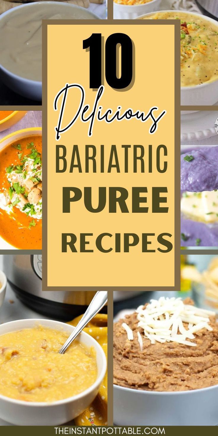 several different types of food with the words 10 delicious barattic puree recipes