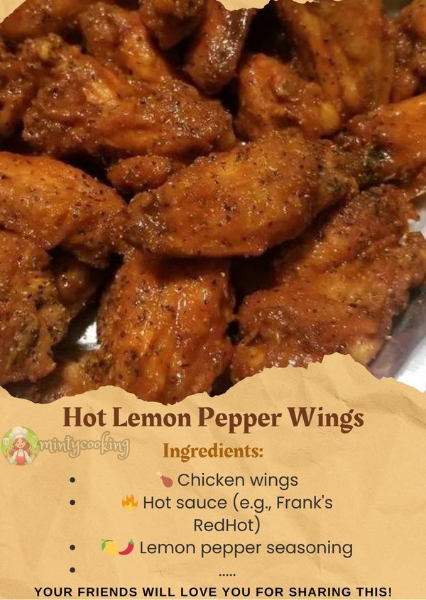 a menu for hot lemon pepper wings