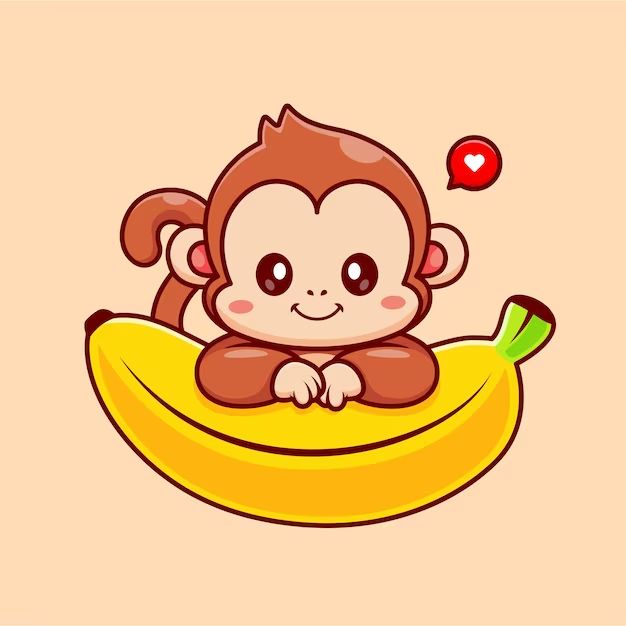 a cartoon monkey sitting on top of a banana