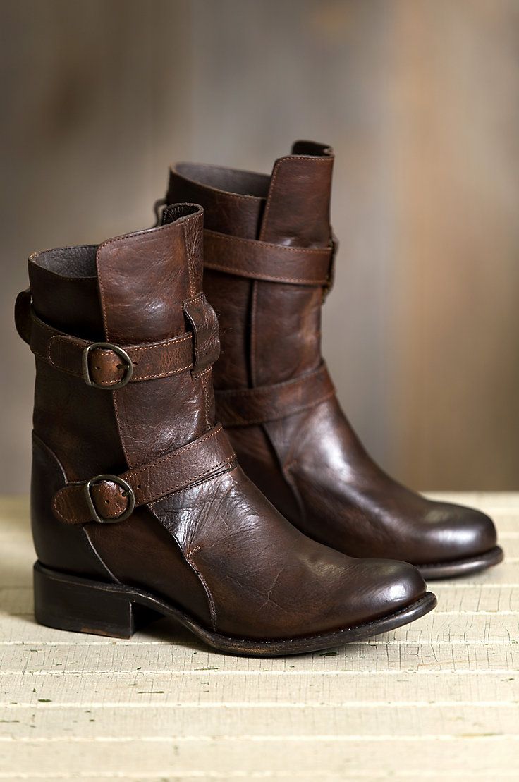 Image Luxury Leather Ankle-high Work Boots, Luxury Casual Work Boots For Fall, Cheap Leather Boots With Buckle Closure, Ladies Leather Boots Winter, Flat Boots Work, Dress Boots For Work, Autumn Shoes Women Boots, Low Casual Boots, Swade Womans Work Boots