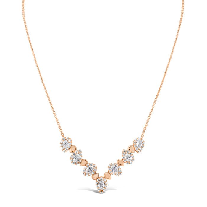 V-Shaped Diamond Necklace - Pasha Fine Jewelry Elegant Rose Gold Solitaire Necklace With Delicate Chain, Classic Drop Necklace With Delicate Chain For Formal Occasions, Classic Drop Necklace With Delicate Chain For Formal Events, Rose Gold Diamond Necklace With Adjustable Chain For Wedding, Fine Jewelry Delicate Chain Backdrop Necklace For Formal Occasions, Formal Fine Jewelry Backdrop Necklace With Delicate Chain, Formal Clavicle Chain Necklace, Luxury Drop Necklace With Adjustable Chain For Wedding, Formal Rose Gold Necklace With Adjustable Chain