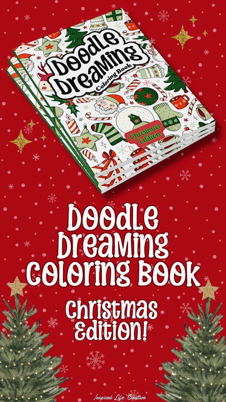 a book with christmas decorations on it and the title reads decade dreaming coloring book christmas edition