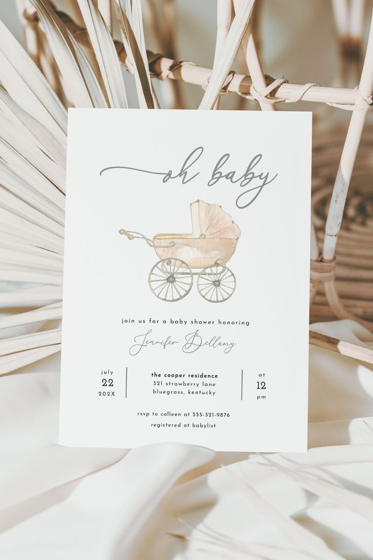 Personalize this baby stroller baby shower invitation by adding names, date, time, venue and other details.

oh baby neutral baby shower invitation

baby shower invite	shower invitation	baby shower template	editable baby shower	baby shower download	baby shower	invitation template	boho baby shower	stroller baby shower	pram baby shower	neutral baby shower	gender neutral	oh baby invitation Gender Reveal Invitation Ideas, Chiara Baby, Neutral Baby Shower Invitations, Fancy Baby Shower, Gender Neutral Invitations, Invite Design, Stroller Baby, Pink Birthday Cakes, Gender Neutral Baby Shower Invitations