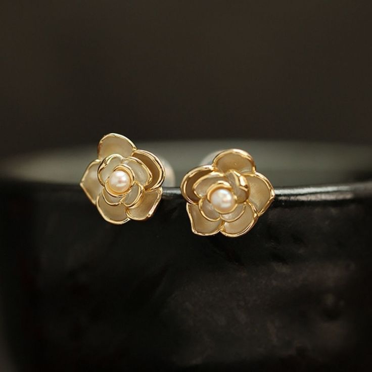 Tiny jasmine flower stud earrings, Jasmine flower earrings, Small jasmine stud earrings, Jasmine flower jewelry, Dainty jasmine earrings, Floral stud earrings, Jasmine blossom earrings, Delicate flower stud earrings, Gold jasmine stud earrings, Jasmine flower gift earrings Elegant Petal-shaped Blossom Jewelry, Elegant Rose Design Flower-shaped Jewelry, Feminine Gold Jewelry With Flower Decoration, Elegant Rose Gold Flower Earrings For Anniversary, Feminine Flower Pearl Earrings For Gift, Feminine Flower-shaped Pearl Earrings For Gift, Elegant Rose Design Flower Earrings For Formal Occasions, Elegant Rose Design Flower Earrings For Formal Events, Classic Flower-shaped Earrings As Gift