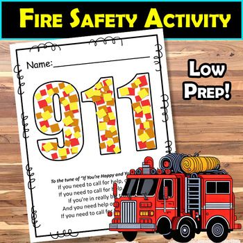 The ability to call 911 during a fire or other emergency is invaluable to little learners. This simple craft and song is the perfect way to show them how! Utilize the song during morning meeting or circle time. Students can decorate the 911 using cut pieces of paper, stickers or crayons, and markers. This is the perfect addition to your community helpers or fire safety unit. This can also be utilized as an easy,low-prep sub plan. Kindergarten Fire Safety Crafts, Fire Department Crafts For Preschool, Fire Prevention Activities For Toddlers, Fire Truck Craft Kindergarten, Firefighter Math Activities Preschool, Firetruck Crafts For Preschool, Community Helpers Preschool Crafts Ideas, Firefighter Crafts For Preschool, Fire Truck Craft Preschool