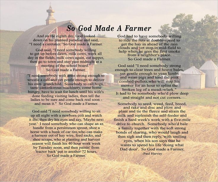 an image of a farm scene with the words so god made a farmer on it