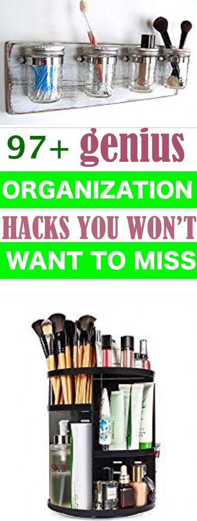 an advertisement for the genius organization hacks you won't want to miss in front of a mirror