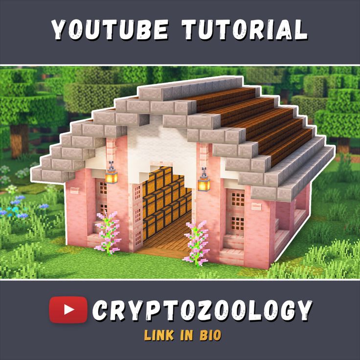 an image of a small house in minecraft with the words, youtubee tutorial crypt