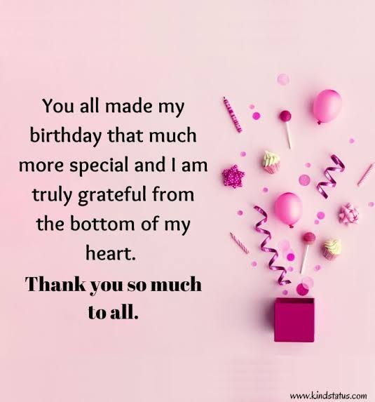 a pink birthday card with balloons and confetti