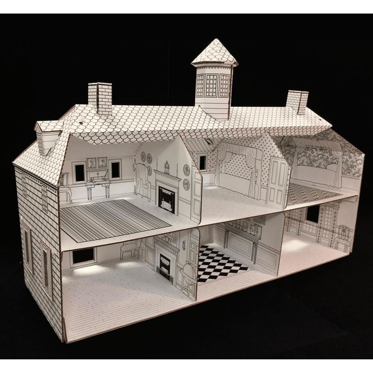 a paper model of a house that is cut out to look like it's inside