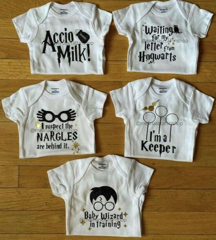 three baby onesuits with harry potter and i'm a keeper on them