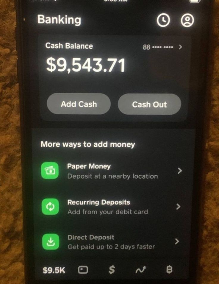 an iphone showing the balance and cash app on it's display screen, with no credit card required