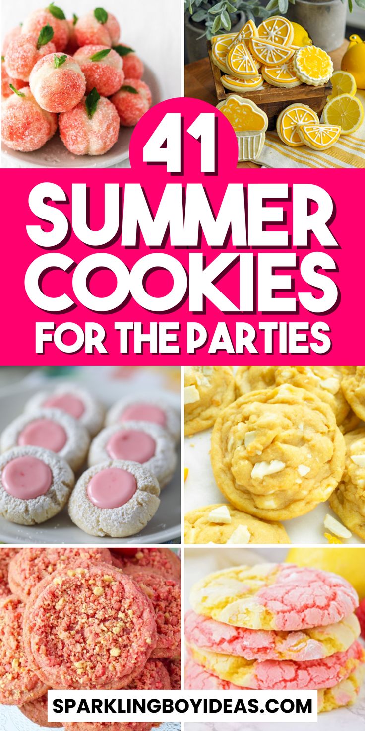 Summer cookies are your go-to summer treats for capturing the essence of the season! From beach-themed cookies to bright-colored cookies, we've them all. Taste the tropics with our tropical cookies or make a splash at poolside snacks with ocean-inspired cookies. Celebrate with patriotic summer cookie recipes and sunflower cookies. Don’t forget to try our unique watermelon sugar cookies and lemon zest cookies for a burst of flavor. These summer desserts bring joy and sunshine to every bite. Summer Themed Cookies, Watermelon Sugar Cookies, Tropical Cookies, Summer Baking Recipes, Summer Cookie Recipes, Summer Sugar Cookies, Poolside Snacks, Bbq Party Food, Summer Cookie