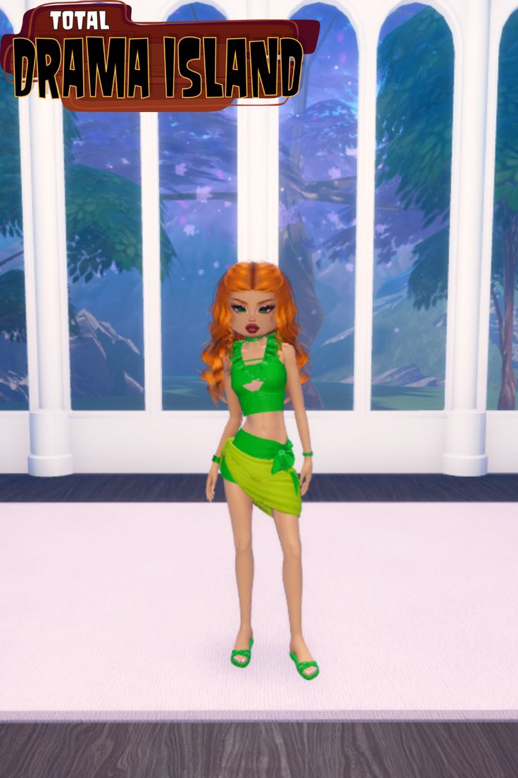 Roblox Dress to Impress look inspired by the Total Drama Island Character Izzy Roblox Dress, Drama Island, Total Drama Island, Total Drama, Dress To Impress, Drama