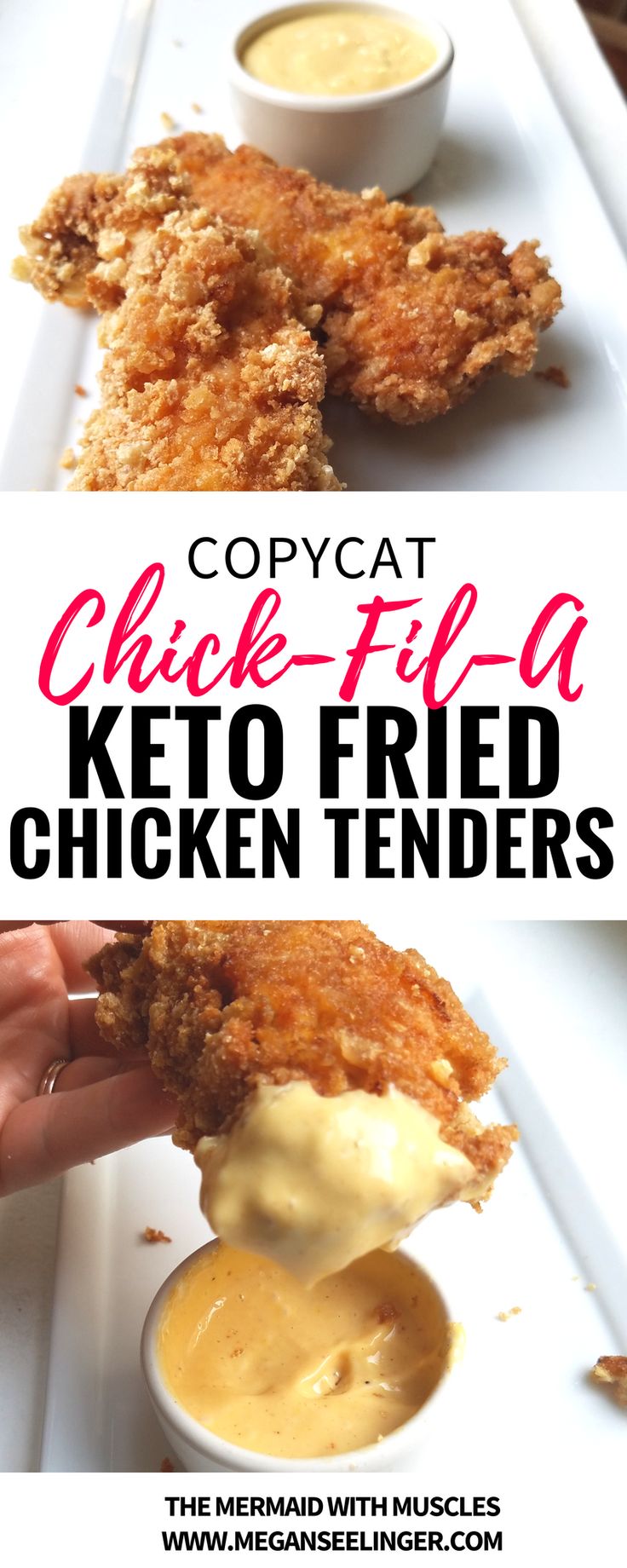 How does Chick-Fil-A make their chicken? Of course panko and chicken tenders aren't on my Keto diet menu! But then of course I got the great idea to make a Keto version of Chick-Fil-A's Chicken tenders recipe. If you're wanting a new keto lunch idea these low carb fried chicken tenders are delicious. #keto #ketodiet #ketogenic #ketogenicdiet #ketorecipes #chickenrecipes  #fastfood #weightlossrecipes #weightloss #lunch Keto Fried Chicken Tenders, Low Carb Fried Chicken, Keto Chicken Tenders, Keto Fried Chicken, Desayuno Keto, Fried Chicken Tenders, Keto Lunch Ideas, Keto Plan, Resep Diet