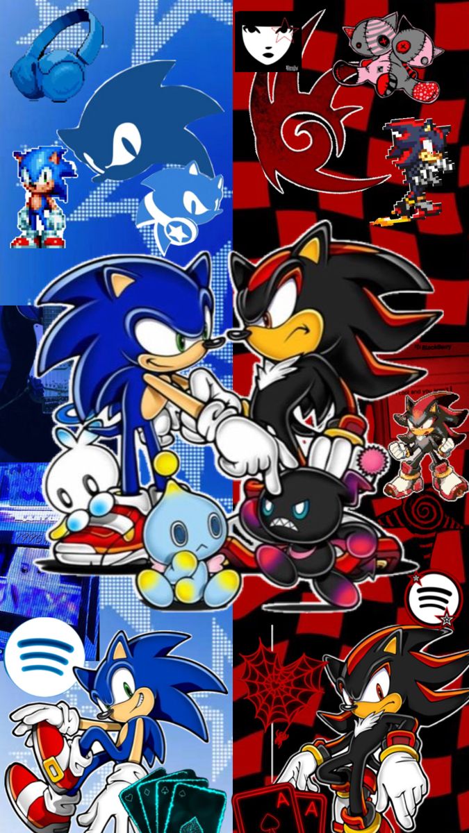 sonic the hedgehog and friends are in different colors