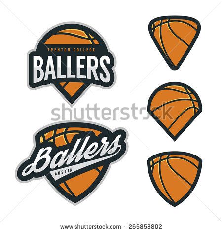 basketball logos with different shapes and colors on white background stock photo, royalty images, logo design