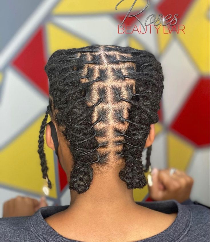 Locs Hairstyles Two Ponytails, Loc French Braid Styles, Retwist Styles For Short Locs Women, Short Locs Hairstyles Updo, Short Loc Updo Styles, Loc Bantu Knots, Loc Styles For Short Hair Dreadlocks, Short Starter Loc Styles For Women, Dread Hairstyles For Women Black