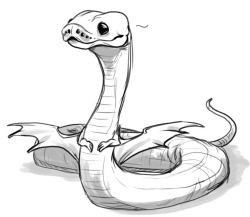 a drawing of a snake with its mouth open