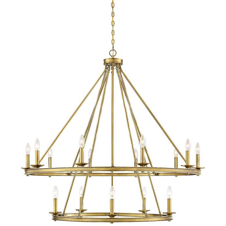 a large brass chandelier with six lights