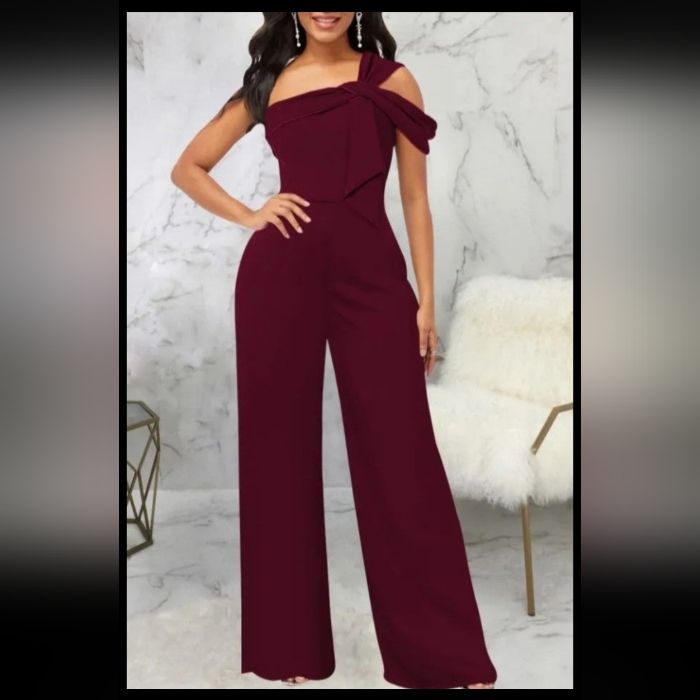 Bttup Women's Sexy High Waist One Shoulder One Piece Jumpsuit Casual Straight Long Pants Wide Leg Pants Jumpsuit Romper. Versatile. Can Be Worn Many Different Ways. Color: Wine Red Size: 2xlarge Chic Solid Color Bodysuit For Party, Chic Solid Color Party Bodysuit, Red Trendy Party Jumpsuits And Rompers, Red Party Jumpsuits And Rompers, Red Trendy Jumpsuits And Rompers For Party, Trendy Red Jumpsuits And Rompers For Party, Trendy Red Jumpsuit For Party, Red Solid Color Jumpsuits And Rompers For Night Out, Red Solid Color Jumpsuit For Night Out