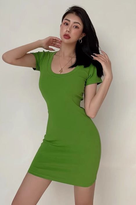 Item Type: DressMaterial: PolyesterPattern: SolidCollar: U-NeckSleeve Length: Short SleeveColor: As PhotoSize: S.M Size(cm) Dress Length Sleeve Length Bust Shoulder Width S 80 12 68-88 34 M 81 12 70-92 35 Stretch Short Sleeve Solid Color Bodycon Dress, Solid Color Short Sleeve Bodycon Dress, Casual Short Sleeve Solid Color Bodycon Dress, Casual Solid Color Short Sleeve Bodycon Dress, Casual Solid Color Stretch Mini Dress, Casual Stretch Mini Dress In Solid Color, Green V-neck Stretch Bodycon Dress, Trendy Bodycon Mini Dress With Short Sleeves, Short Sleeve Stretch Bodycon Dress For Night Out