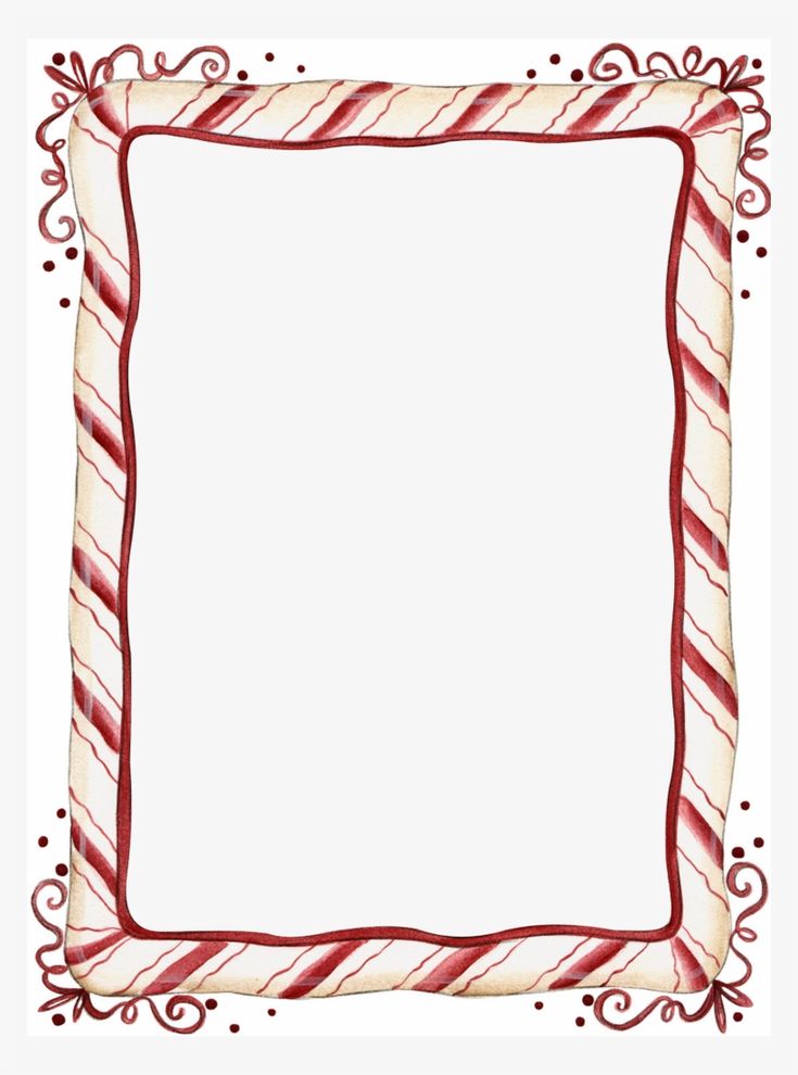 a red and white frame with candy canes on the border, as well as an empty