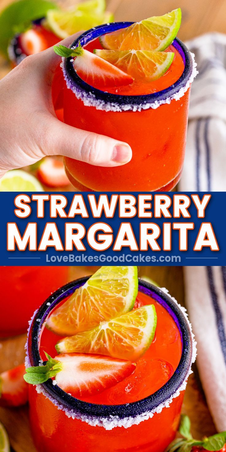 Strawberry Margarita pin collage Margaritas Recipes, Strawberry Margaritas, Strawberry Tequila, Frozen Strawberry Margarita, Strawberry Margarita Recipe, Homemade Margaritas, Strawberry Cocktails, Refreshing Summer Cocktails, Margarita Mix