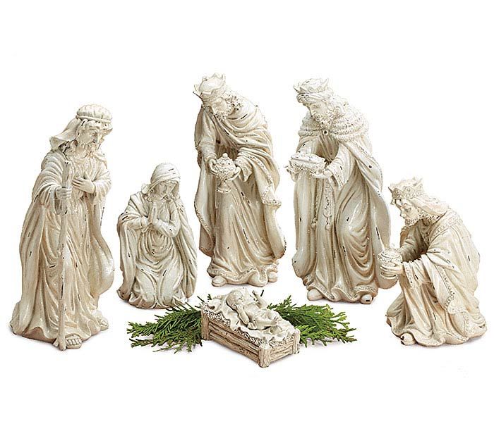 the nativity figurines are all white