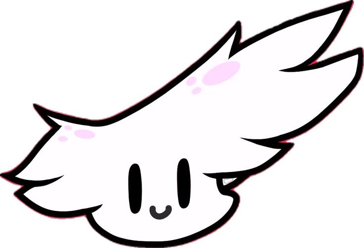 a drawing of a white bird with pink eyes