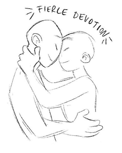 a drawing of two people hugging each other with the words free devotan above them