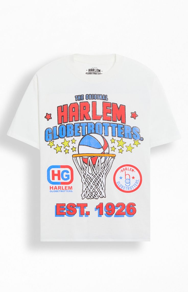 The Original Harlem Globetrotters T-Shirt Coach Outfits, School Shirt Designs, Slim Fit Cargo Pants, Sports Tshirt Designs, Harlem Globetrotters, Pacsun Mens, Retro Graphic Tees, Slogan Tshirt, Basketball Shirts